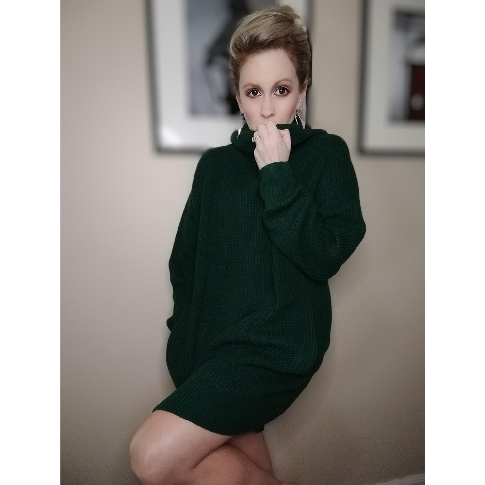 Chunky Cable Knit Sweater Dress